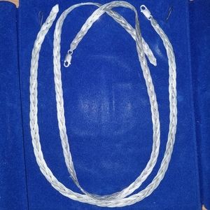 Vintage Sterling Silver Braided Weave Necklaces